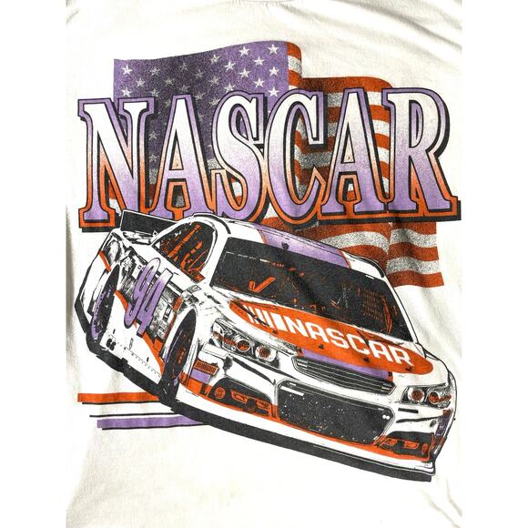 NASCAR Graphic T-Shirt White Racing Car Tee 2XL fits Medium - Picture 5 of 7